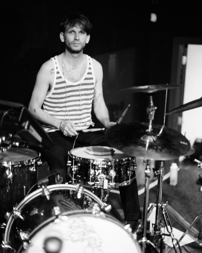 Mike Musselman sitting behind a drumset.